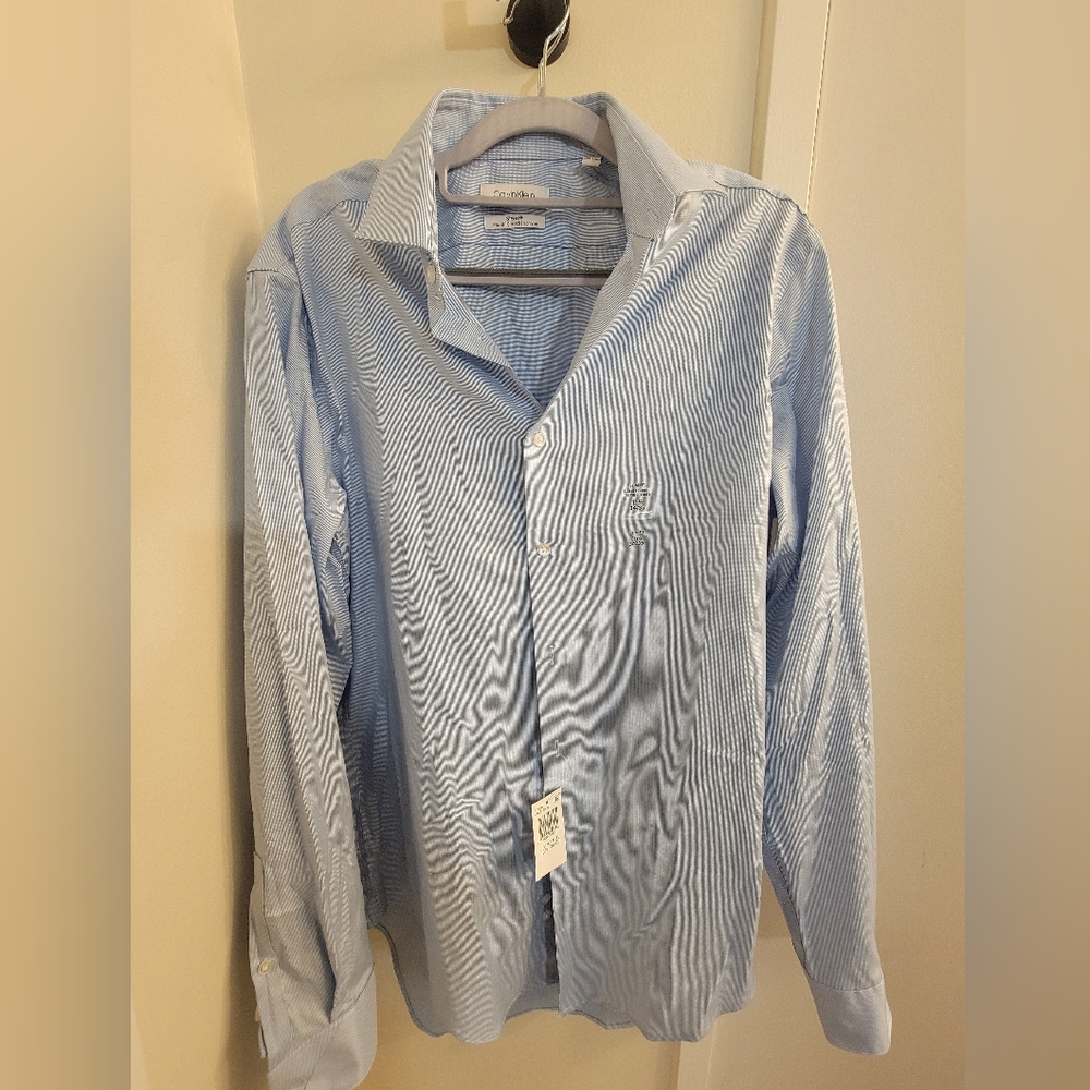 Calvin Klein Light Blue Slim Men's Shirt